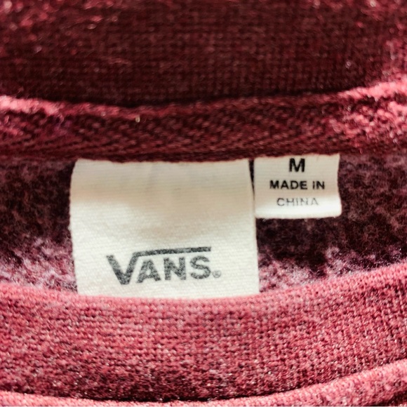 Vans Youth Burgundy Sweatshirt SZ M - Picture 6 of 7
